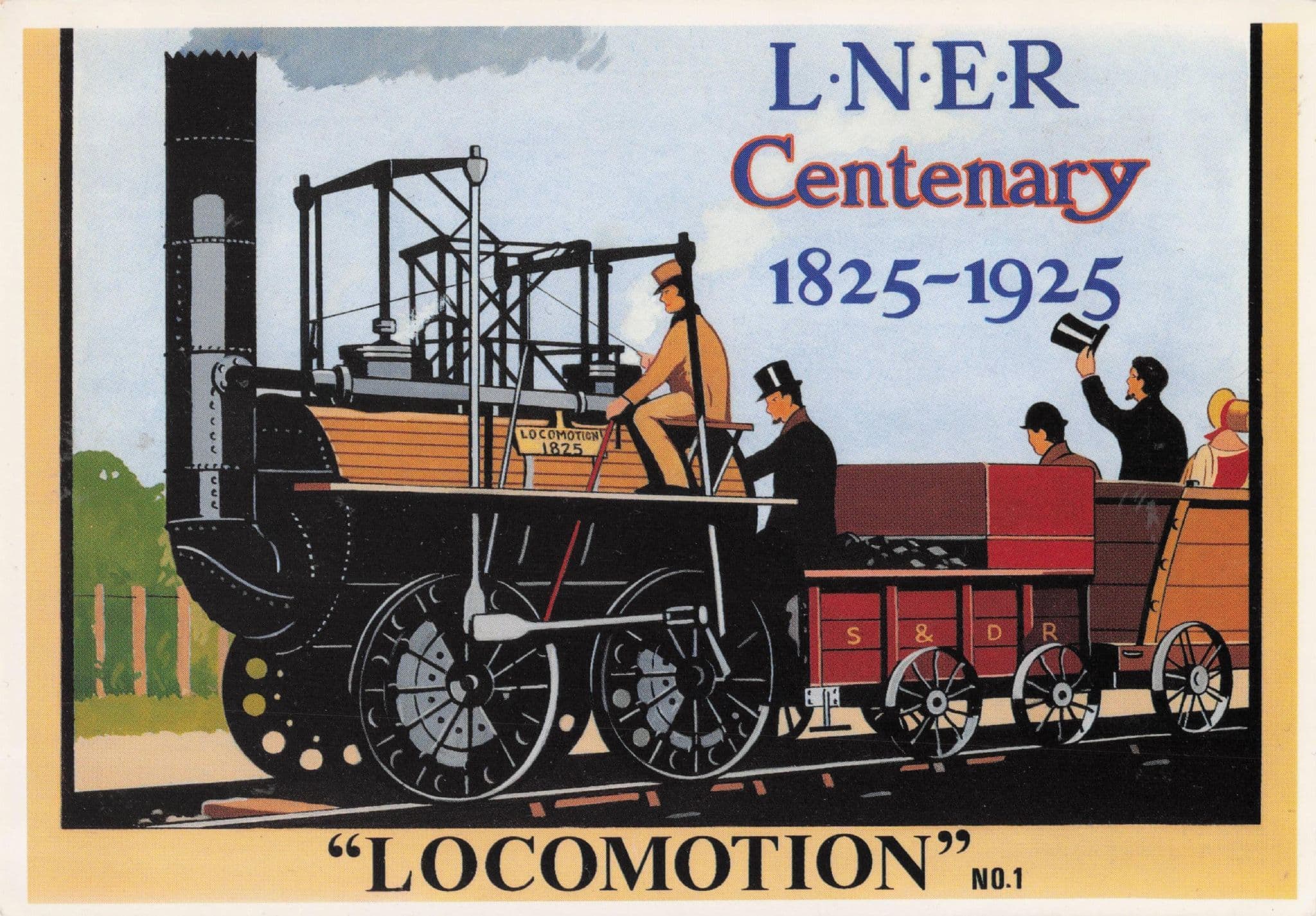 LNER Centenary 1825-1925 Locomotion Railways Poster Postcard