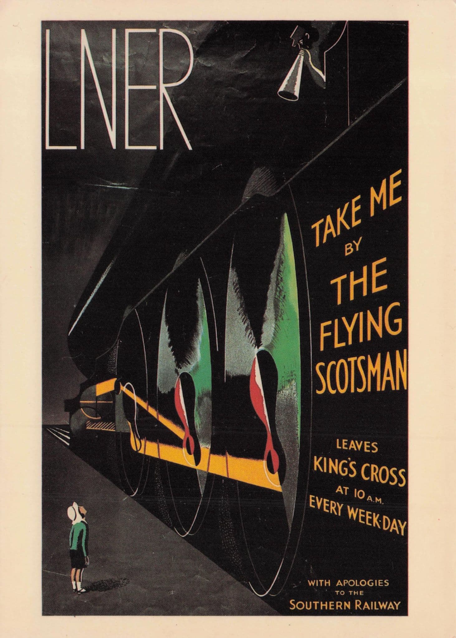 LNER Flying Scotsman Train Kings Cross Station Poster Postcard