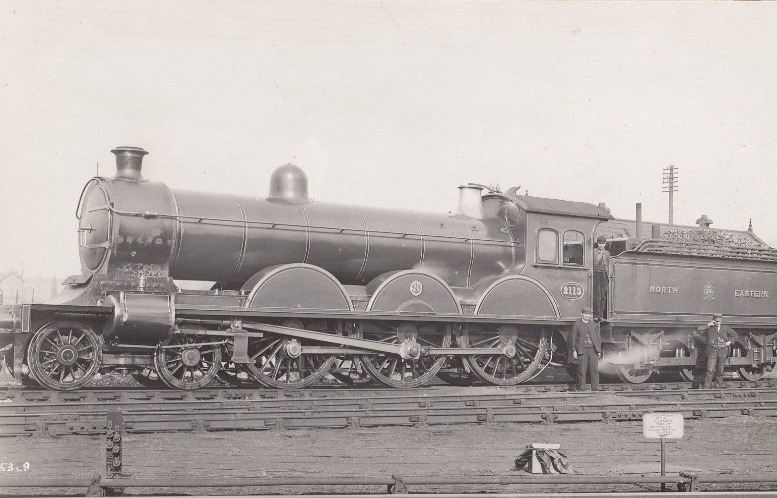 LNER North Eastern 2113 Train With Conductor Antique RPC Postcard