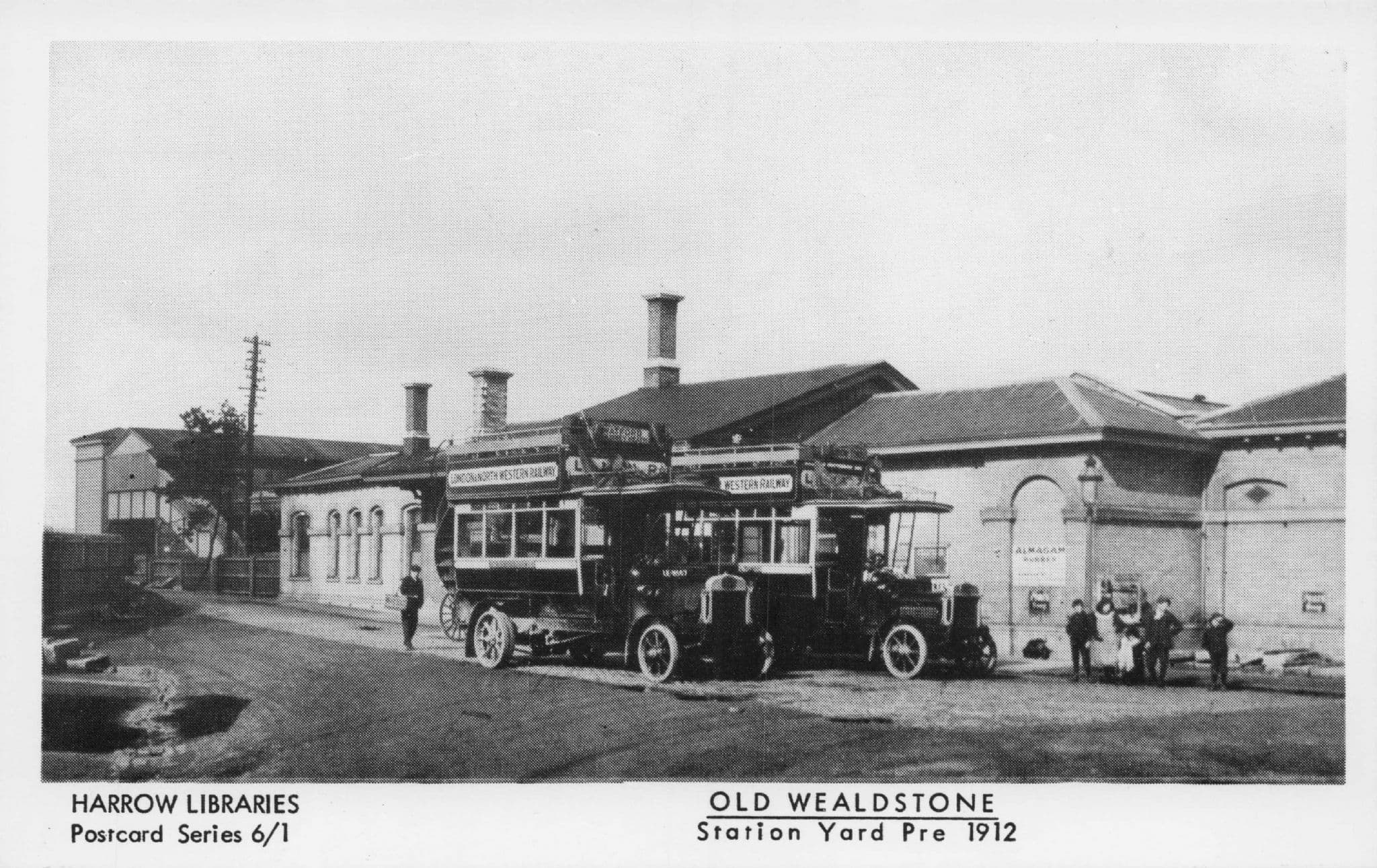 LNWR Tram at Old Wealdstone Station Yard London Harrow Postcard