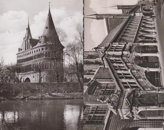 Lobeck Holstentor Lubeck Rathaustreppe 2x Real Photo Rare German Postcard s