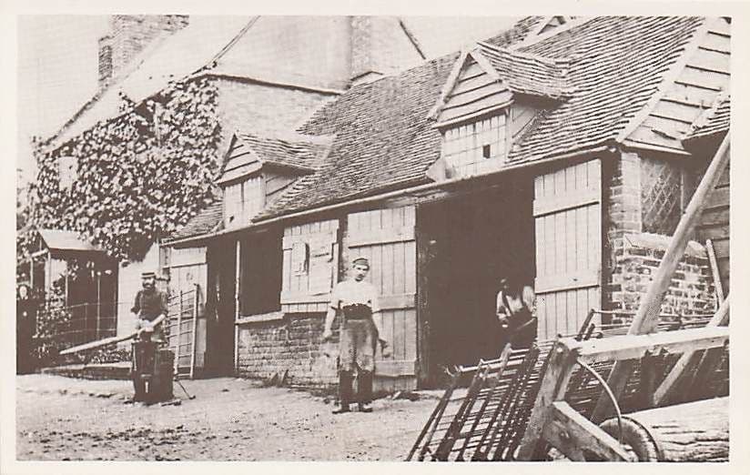 Local Victorian Workers at Essendon Forge Hitchin Herts Postcard