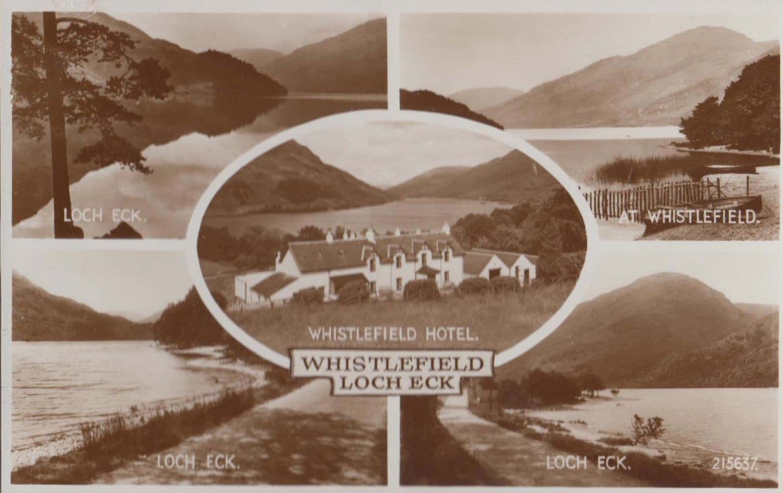 Loch Eck Argyll Hotel Whistlefield Real Photo MINT Vintage Scottish Postcard