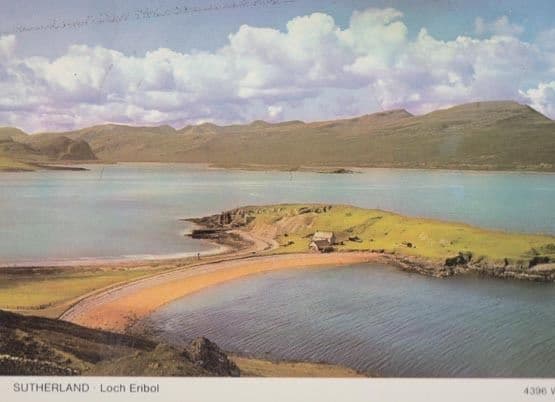 Loch Eribol Sutherland Aerial 1970s Scottish Postcard