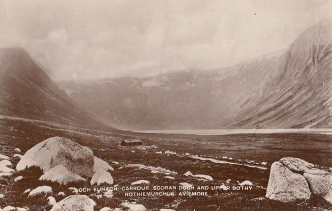 Loch Eunach Antique Real Photo Aviemore Postcard