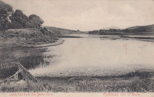 Loch Fad From The Sluice Gate Antique 1909 Postcard