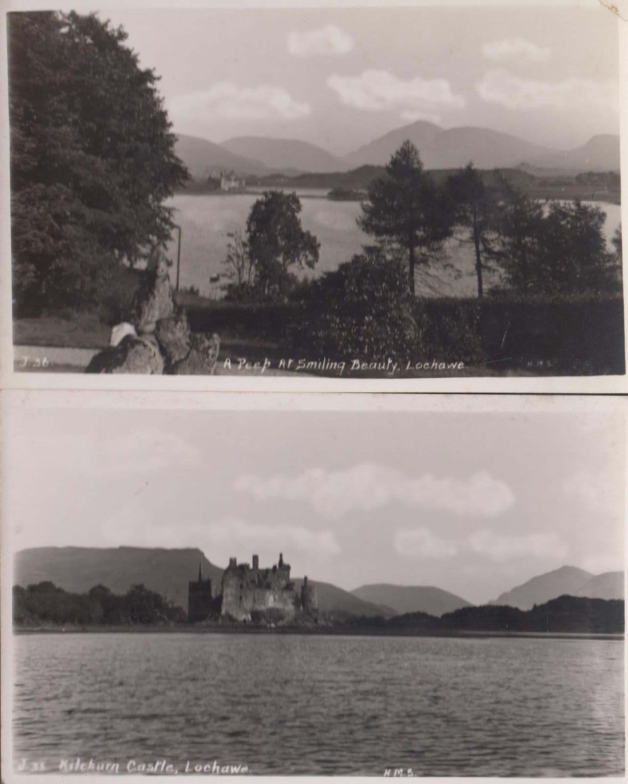Lochinver Village 2x Arthur Dixon Scottish Postcard s