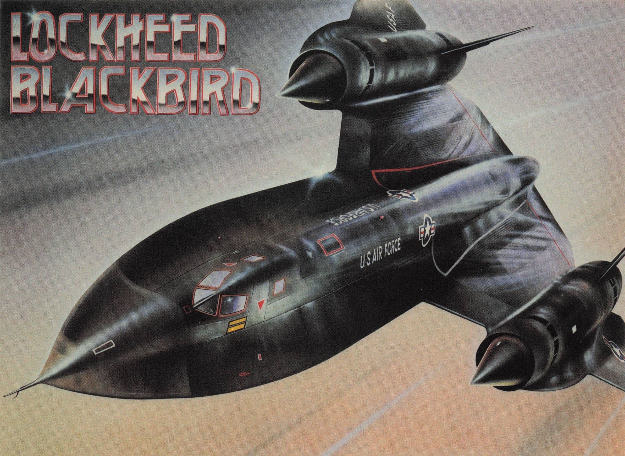 Lockheed Blackbird Plane Aircraft Rare London Painting Postcard
