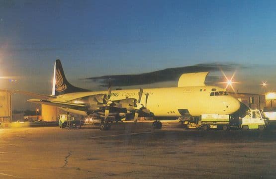 Lockheed Electra EI-CET Plane Coventry Airport at Night Limited Edn 500 Postcard