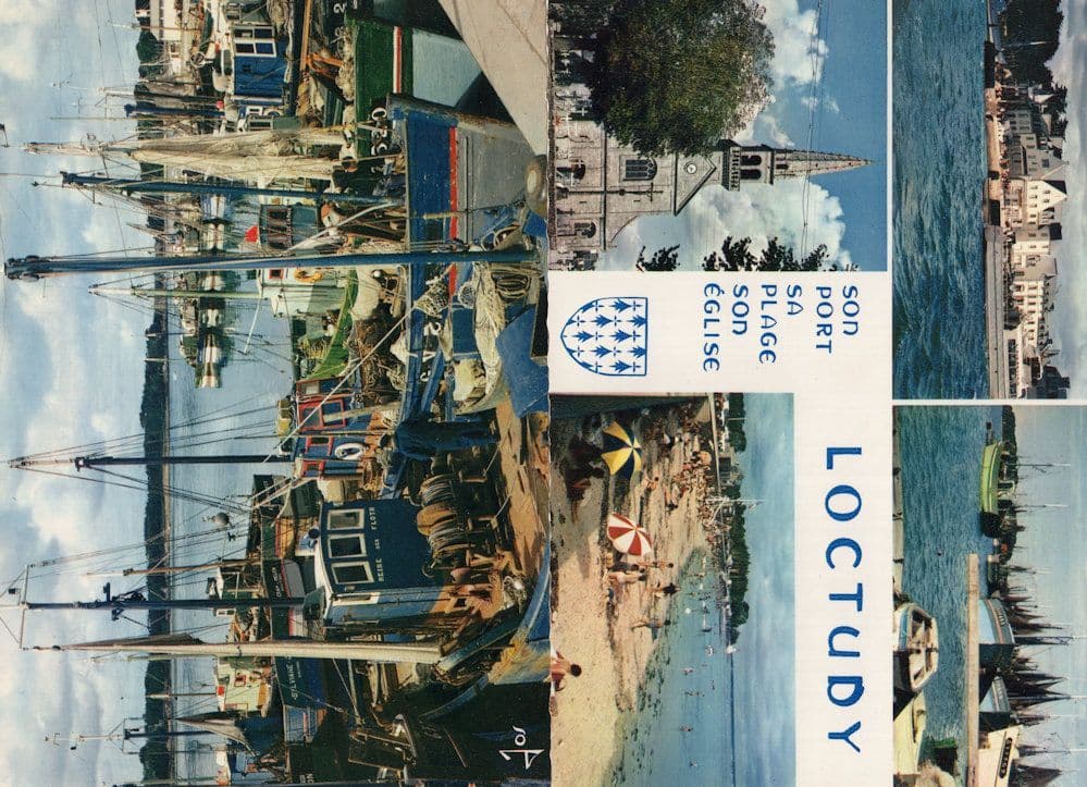 Loctudy Son Port Sa Plage Son Eglise Fishing Boat 2x Postcard