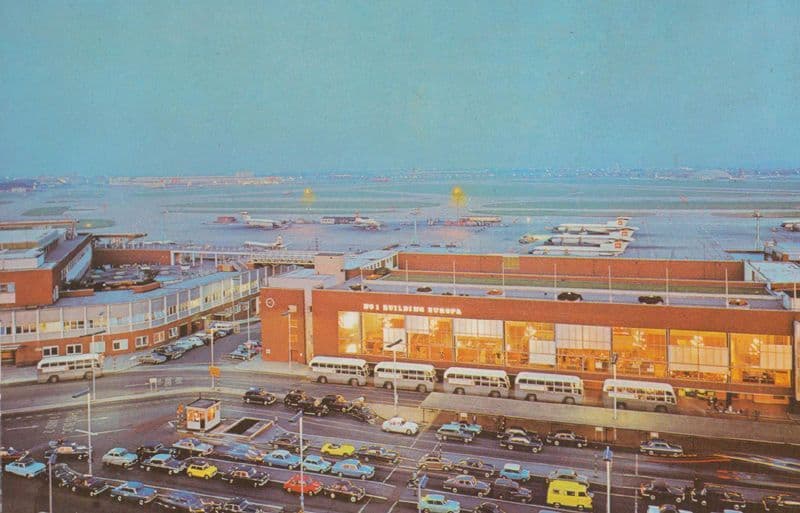 London Airport At Dusk Postcard