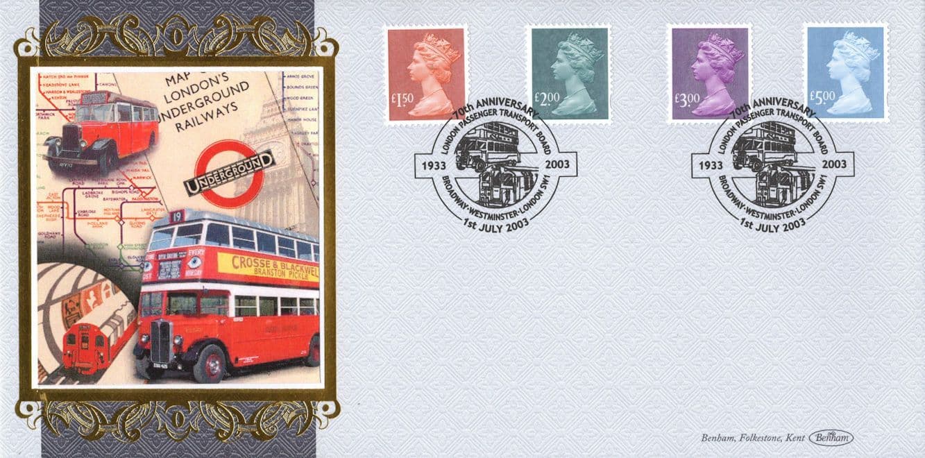 London Bus Underground Transport Tube Map Benham RARE LTD TO ONLY 70 FDC