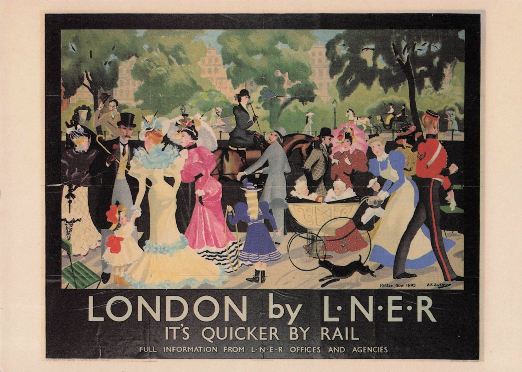 London By LNER Railways Its Quicker By Train Old Poster Postcard