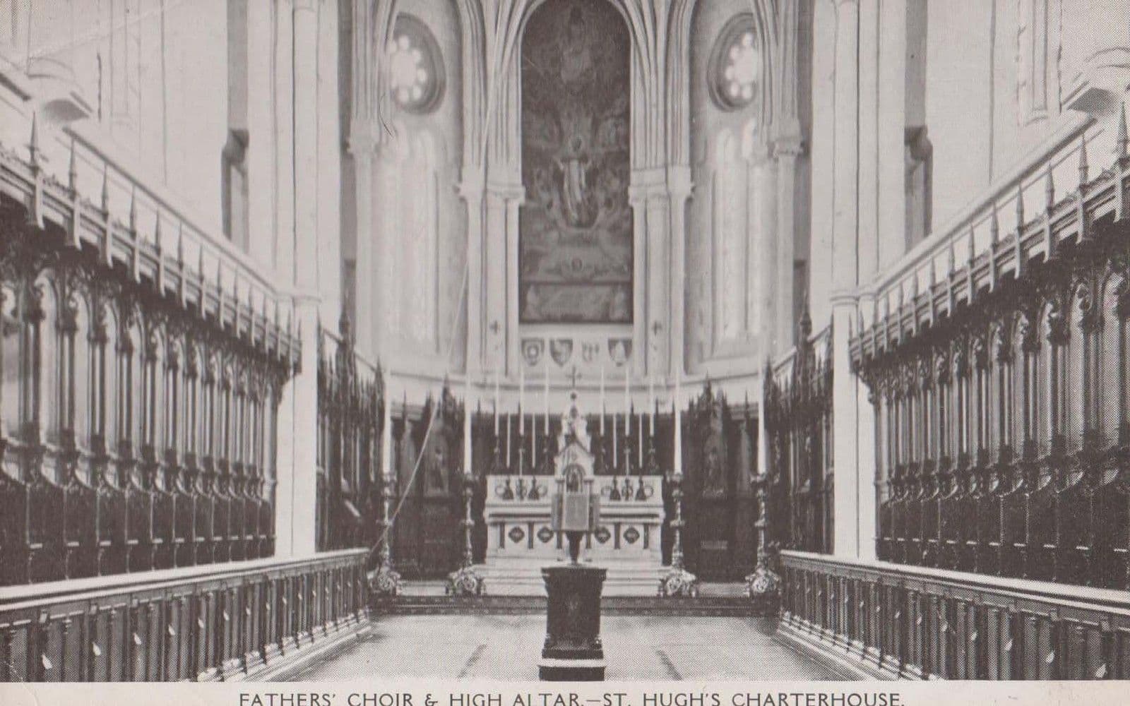 London Charterhouse Fathers Choir St Hughs Antique Postcard