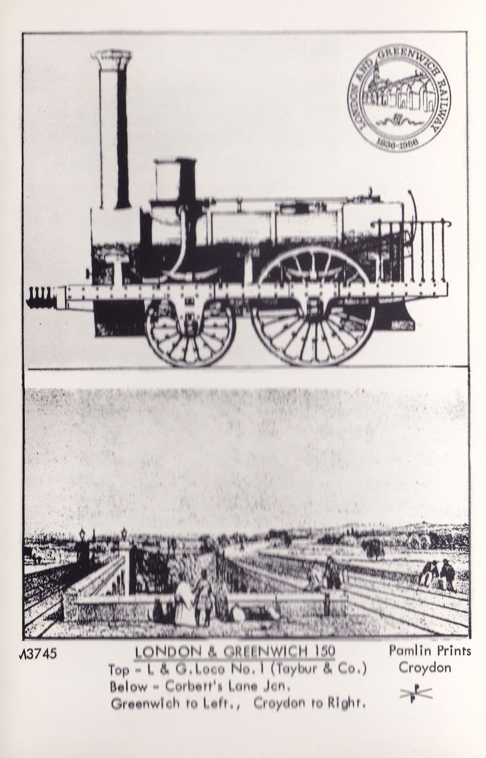 London & Greenwich 150 L&G Train Corbetts Lane Junction Postcard