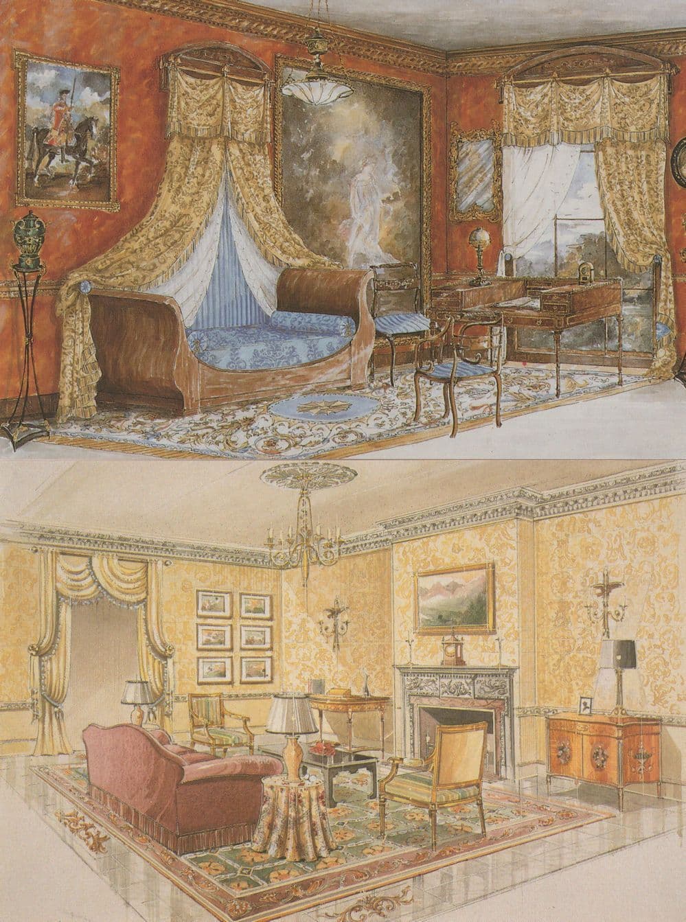 London Interior Design Upper Class 2x Advertising Postcard s