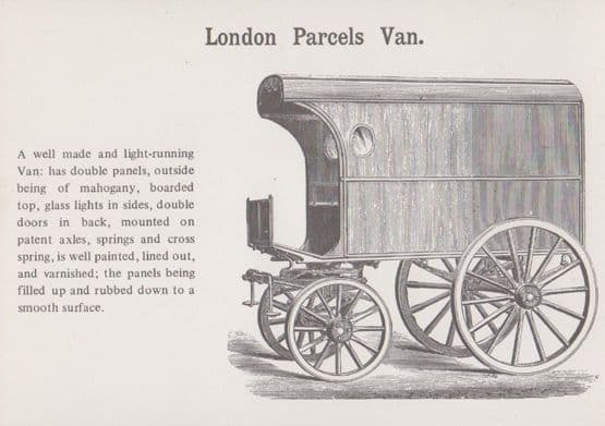London Mahogony Parcels Van Postcard