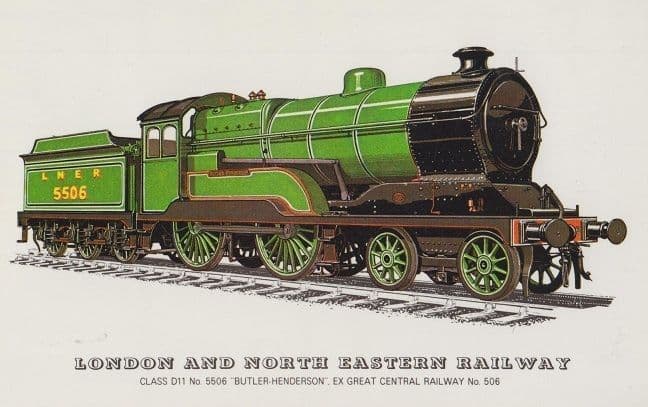 London & North Eastern Railway Class D11 Butler Henderson 5506 Train Postcard