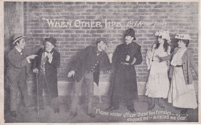 London Policeman Theatre Play When Other Lips Comic Old Postcard
