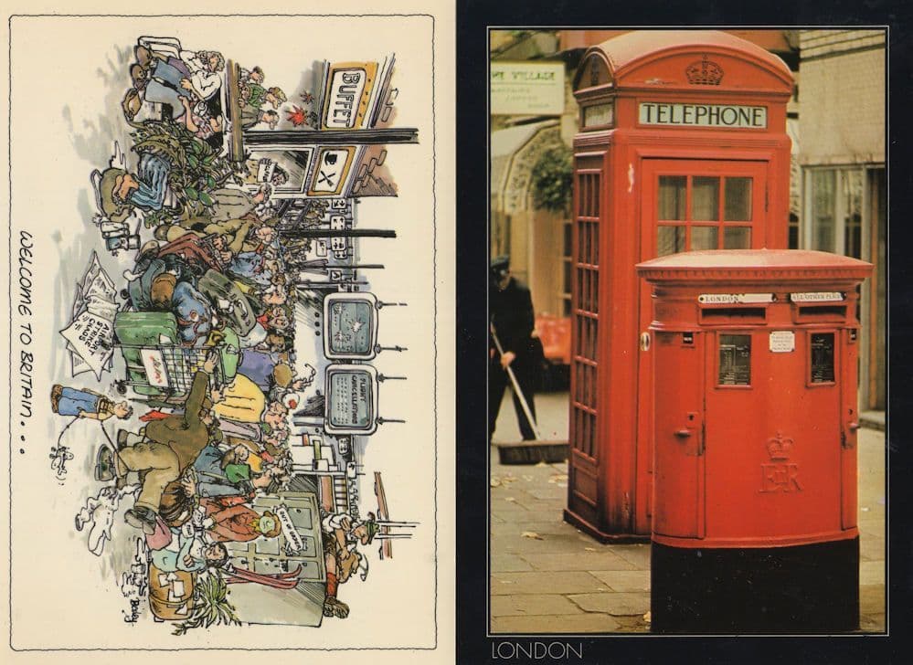 London Road Sweeper Litter Comic 2x Postcard s