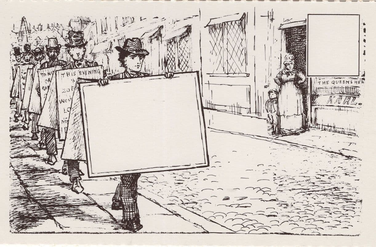 London Sandwich Victorian Advertising Boards Envelope Postcard
