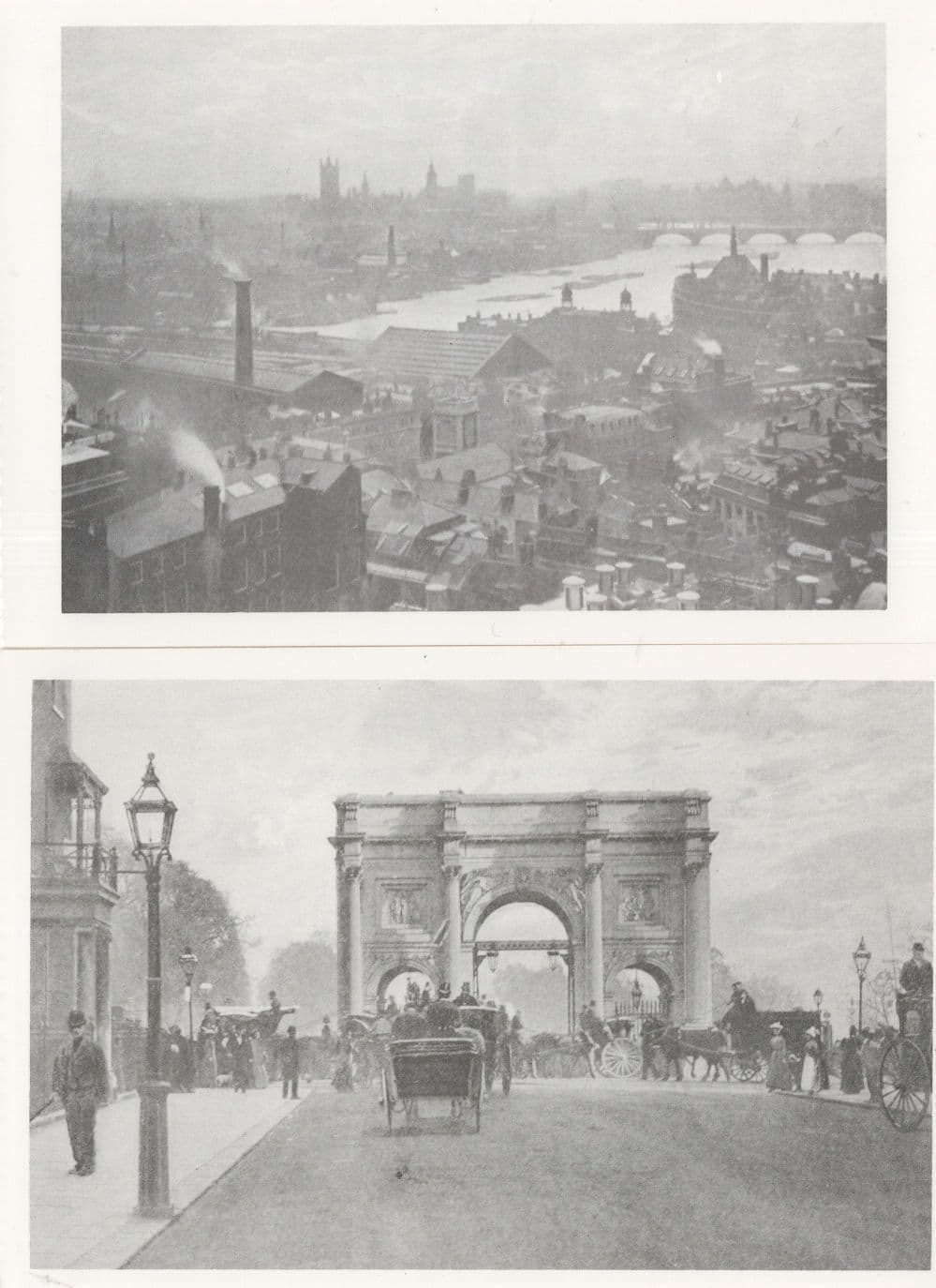 London Smoke Pollution St Pauls Marble Arch 2x Postcard s