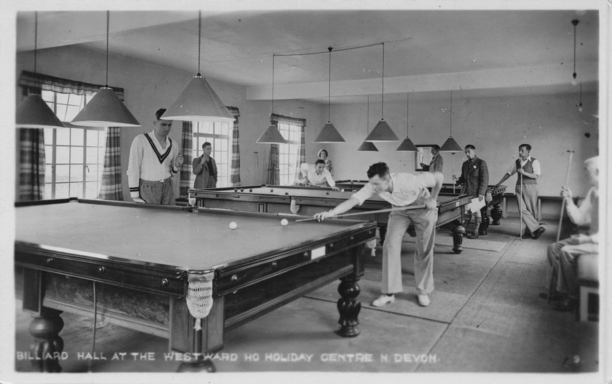 London Transport Friendly Society Home Billiard Room Antique Postcard