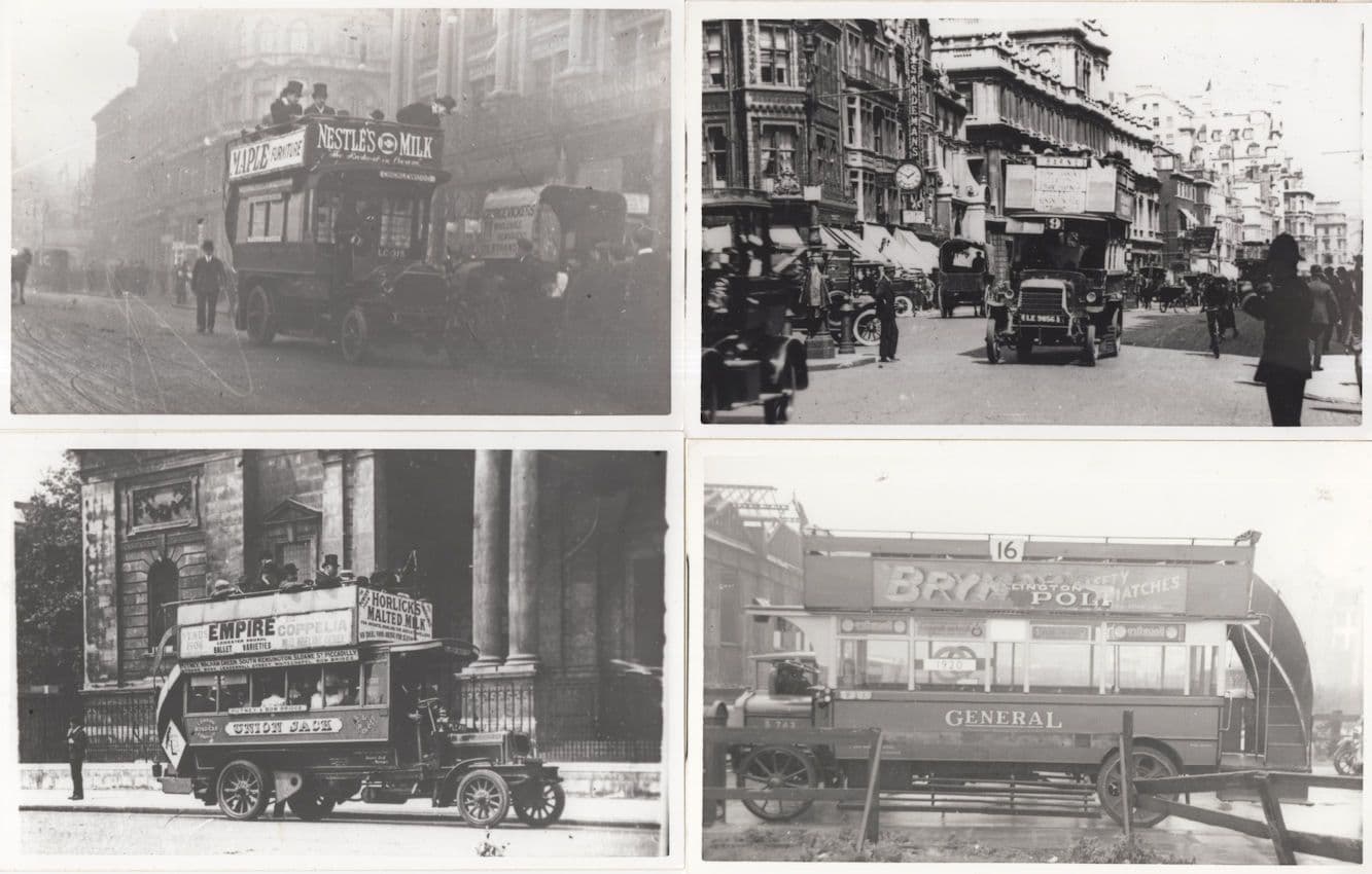 London Union Jack Hood Car 4x Old Bus Advertising Photo s