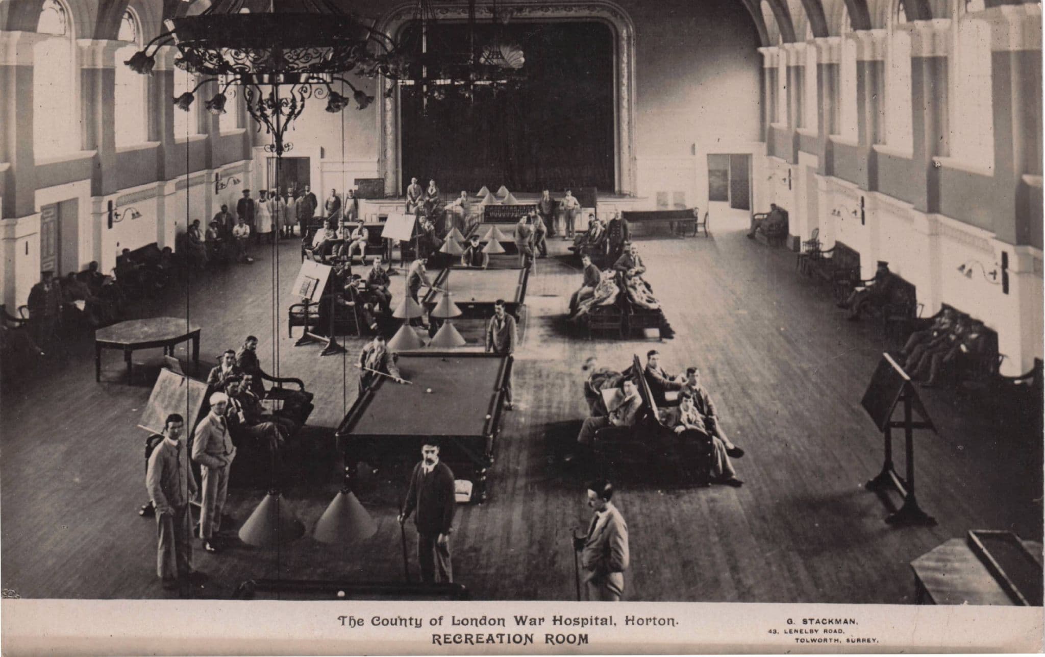 London War Hospital Horton Military Soldiers RPC WW1 RPC Postcard