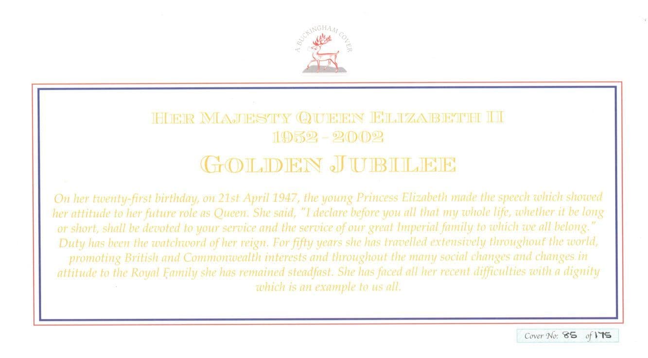 Long Live The Queen Elizabeth II Golden Jubilee RARE LTD TO 175 FDC