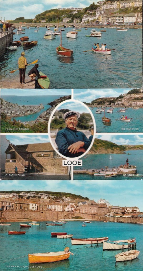 Looe Fisherman Fishing Boat 3x 1960s Postcard s