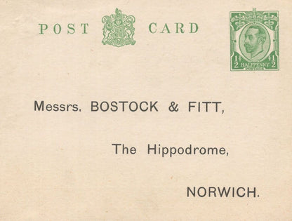Lord Mayor 1913 Concert Performance Norwich Theatre Postcard