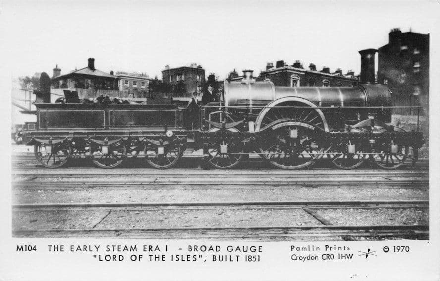 Lord Of The Isles Train Old Broad Gauge Pamlin Prints Railway RPC Postcard