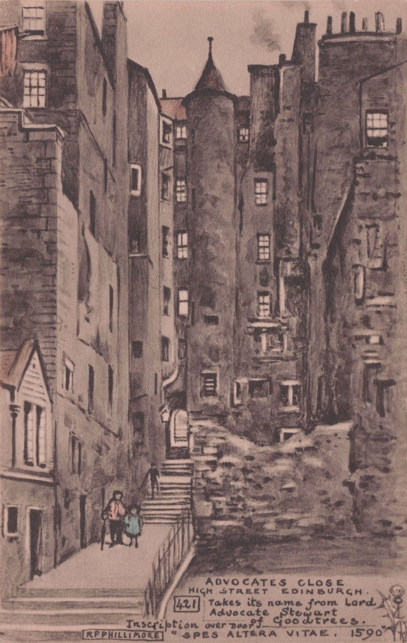 Lord Stewart Of Goodtrees Advocates Close Edinburgh Latin Door Phillimore Postcard