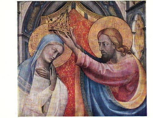 Lorenzo Monaco The Coronation Of The Virgin Christ & Portrait Painting Postcard