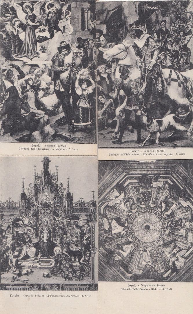 Loreto Capella Del Tedesca Horses Musicians 4x Religion Postcard s