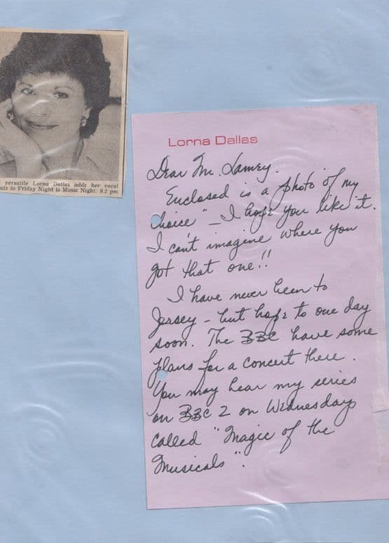 Lorna Dallas Hand Signed Letter Variety Show Giant Autograph Photo Bundle