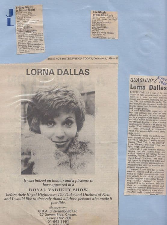 Lorna Dallas Hand Signed Letter Variety Show Giant Autograph Photo Bundle