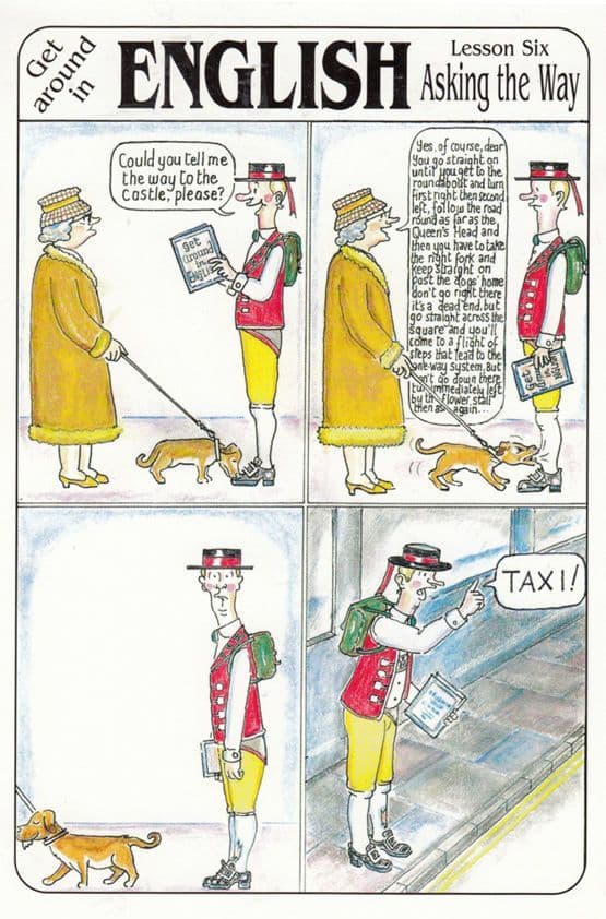 Lost Asking Directions in London The Way British Tourist Comic Humour Postcard