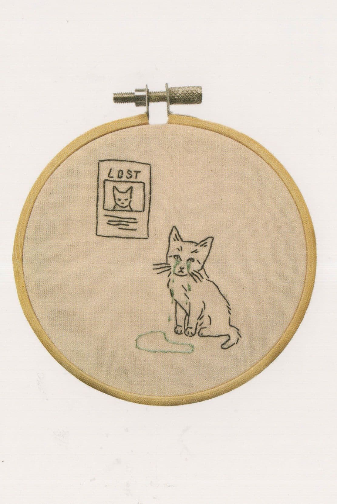 Lost Missing Cat Poster Sad Kitten Art Painting Postcard