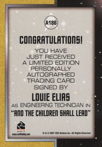 Louie Elias Star Trek Autograph Heroes & Villains Signed Card