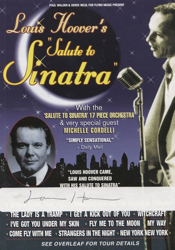 Louis Hoover Tribute To Frank Sinatra London Palladium Signed Theatre Flyer