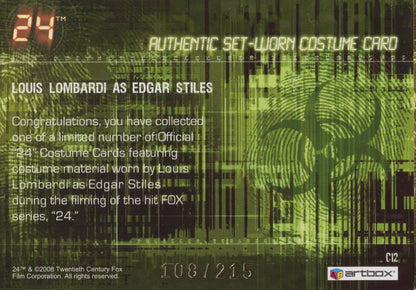 Louis Lombardi as Edgar Styles 24 TV Show Real Costume Card