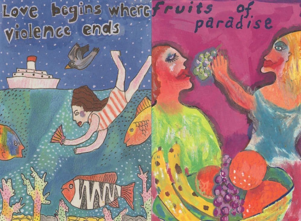 Love Begins Where Violence Ends 2x Peace Postcard s