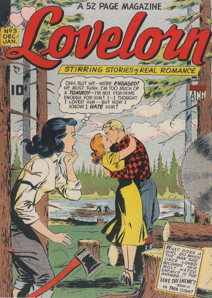 Lovelorn 1950s Romance Comic Book Love Thy Neighbour Postcard