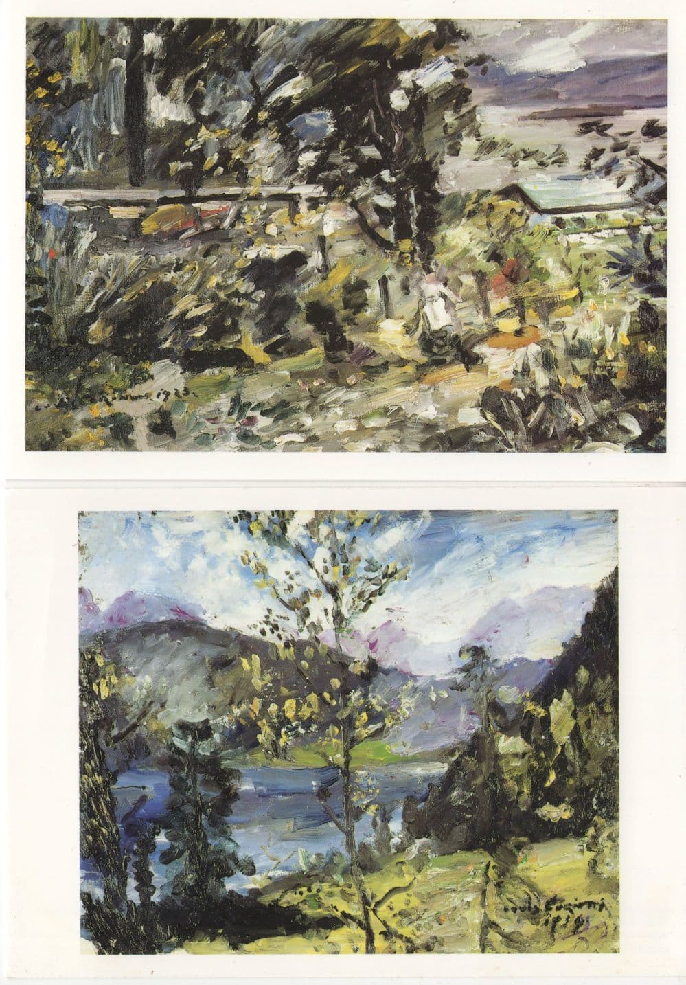 Lovis Corinth October Snow At The Walchensee 2x Painting Postcard s
