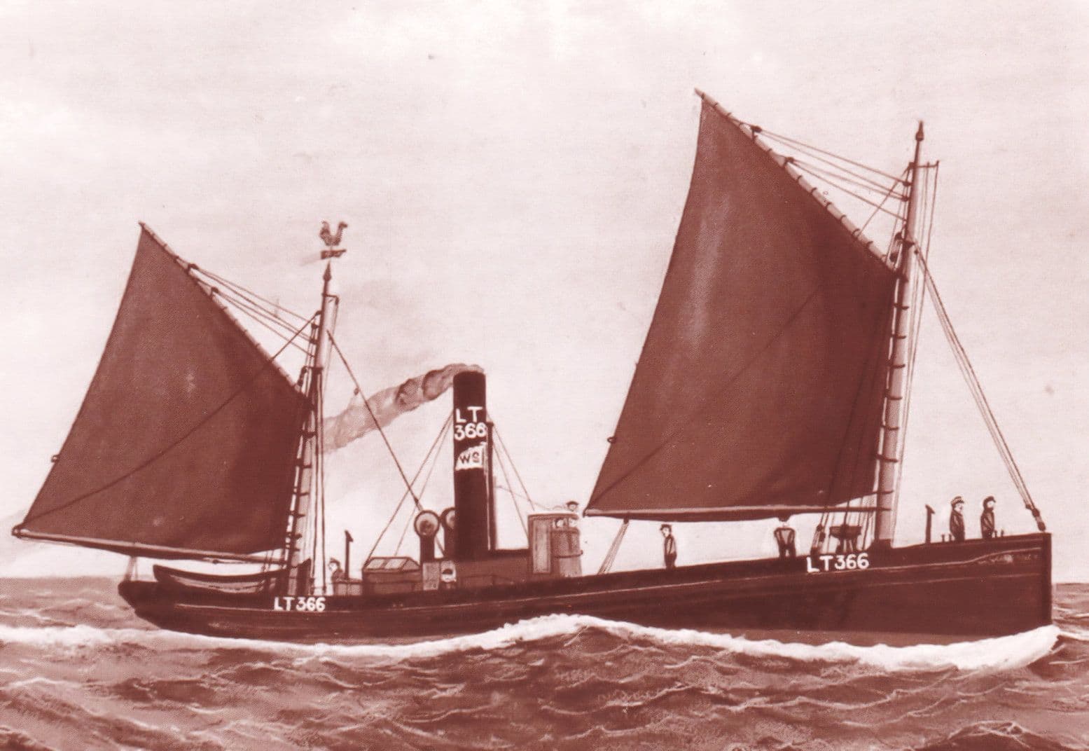 Lowestoft Steam Drifter Fancy Ship Postcard