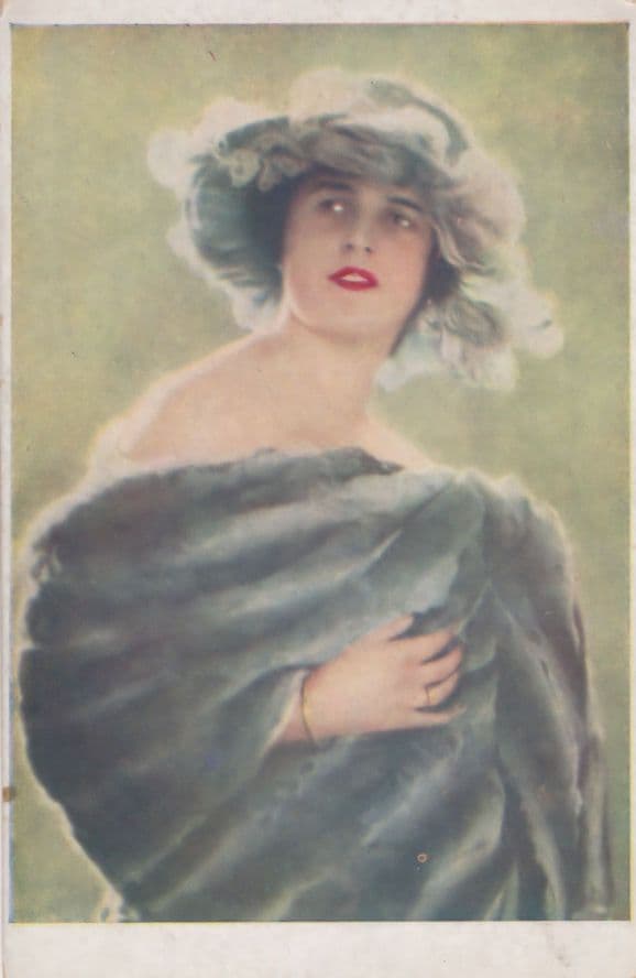 Lowry Primadonna Elegant Lady Glowing Lipstick Old Painting Postcard