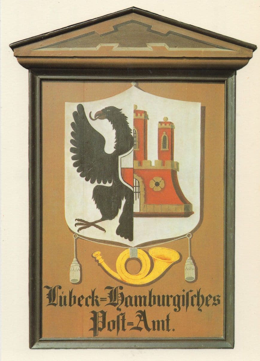 Lubeck Hamburg Old 1850 Pillar Post Box Bergedorf German Postcard