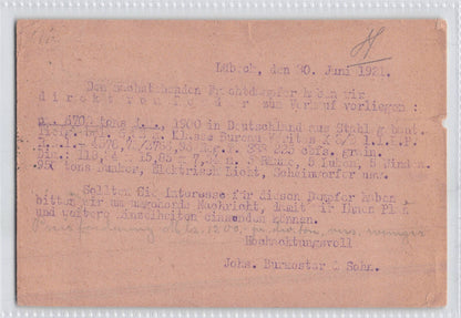 Lubeck Shipping Freight Company Antique German 1921 Postcard